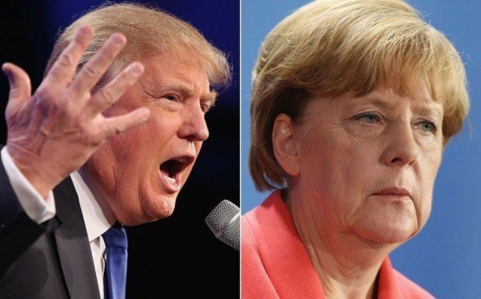 Tổng thống Mỹ Donald Trump và Thủ tướng Đức Angela Merkel. (Nguồn: The Gateway Pundit)