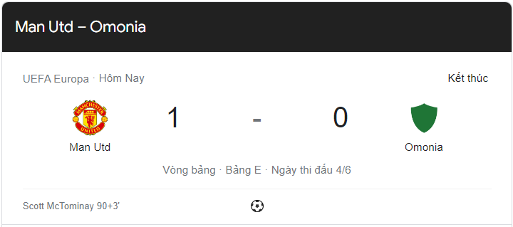 Link xem trực tiếp MU vs Omonia (02h00 ngày 14/10) vòng bảng Cúp C2 châu Âu