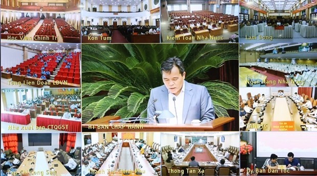 Điểm cầu trực tuyến Thông tấn xã Việt Nam và các điểm cầu trực tuyến tại các ban, bộ, ngành cùng các địa phương.