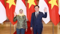 Chủ tịch Quốc hội Vương Đình Huệ hội kiến Tổng thống Singapore Halimah Yacob