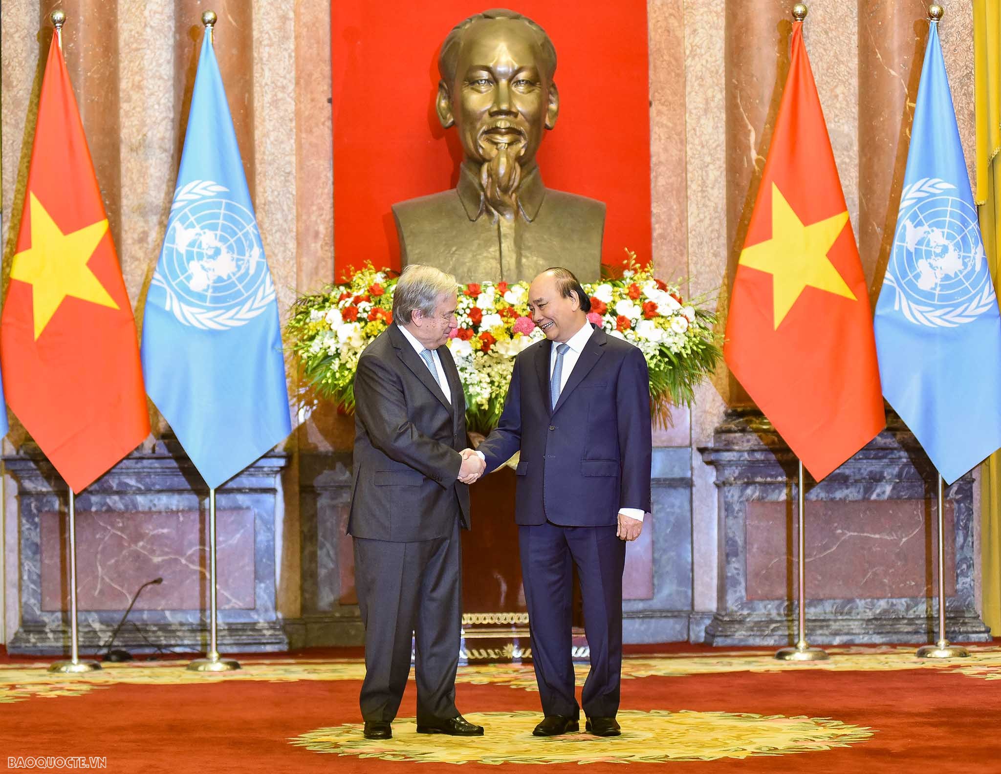 Lễ đón Tổng thư ký Liên hợp quốc António Guterres thăm Việt Nam