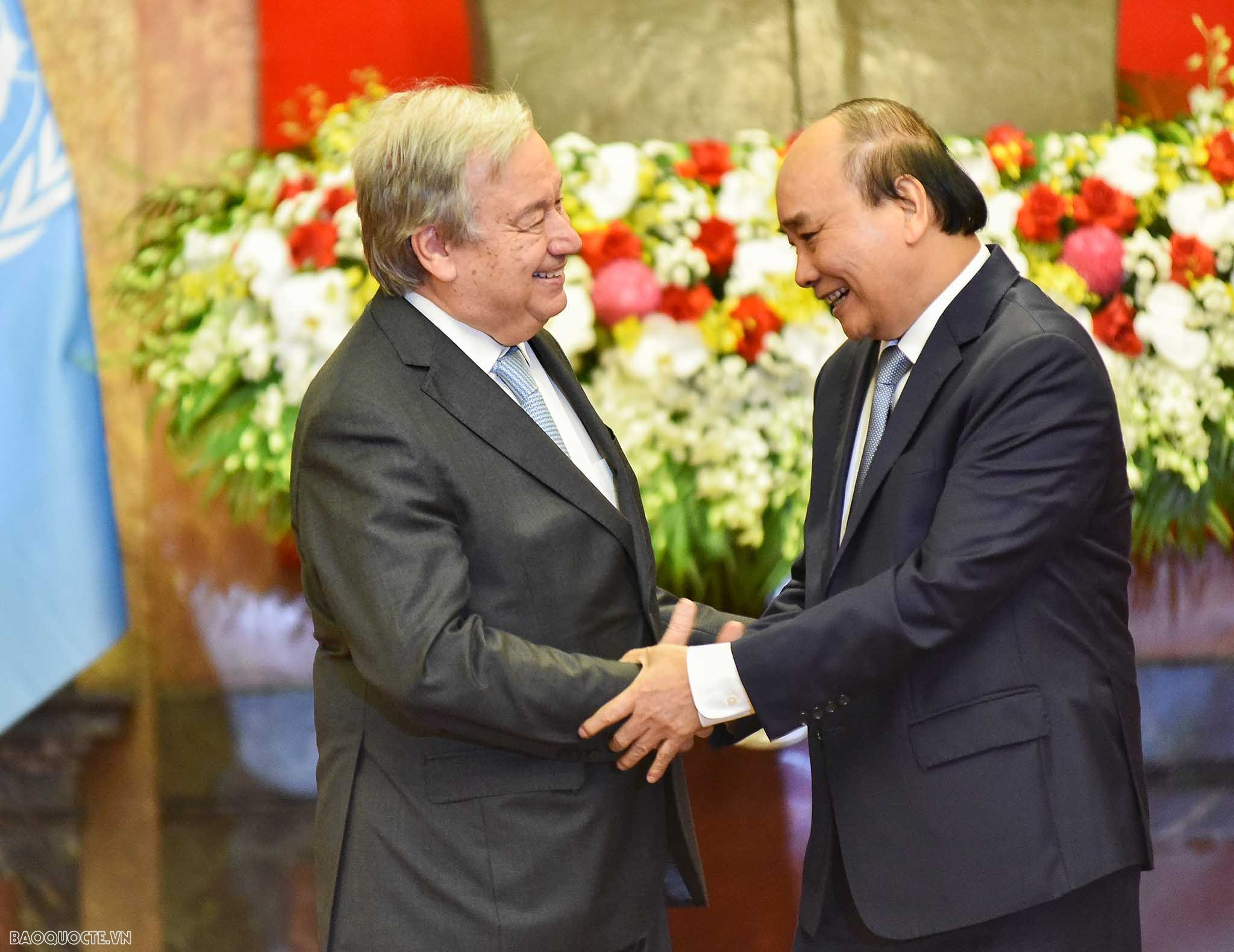 Lễ đón Tổng thư ký Liên hợp quốc António Guterres thăm Việt Nam