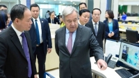 Hình ảnh chuyến thăm Tổng cục Khí tượng Thủy văn Tổng Thư ký LHQ António Guterres