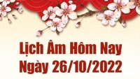 Lịch âm 26/10, xem âm lịch hôm nay Thứ Tư ngày 26/10/2022 là ngày tốt hay xấu? Lịch vạn niên 26/10/2022