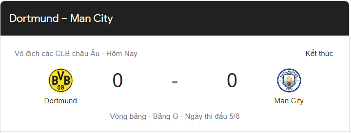 Link xem trực tiếp Man City vs Dortmund (02h00 ngày 26/10) vòng bảng Cúp C1 châu Âu