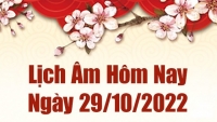 Lịch âm 29/10, xem âm lịch hôm nay Thứ Bảy ngày 29/10/2022 là ngày tốt hay xấu? Lịch vạn niên 29/10/2022