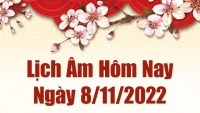 Lịch âm 8/11, xem lịch âm hôm nay Thứ Ba ngày 8/11/2022 là ngày tốt hay xấu? Lịch vạn niên 8/11/2022