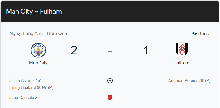 Link xem trực tiếp Man City vs Fulham (22h00 ngày 5/11) vòng 15 Ngoại hạng Anh