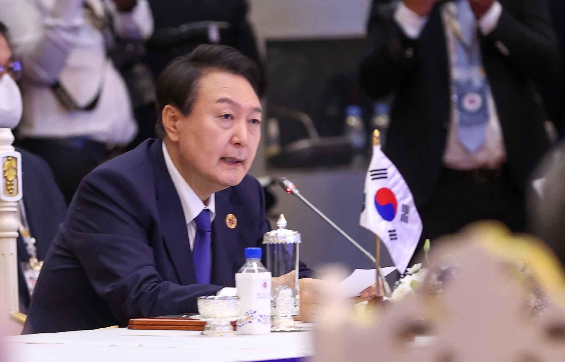 Tổng thống Hàn Quốc Yoon Suk Yeol tại Hội nghị. (Nguồn: VGP)
