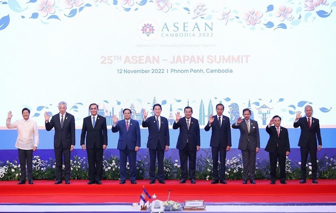 Hội nghị cấp cao ASEAN-Nhật Bản ngày 12/11 tại Phnom Penh, Campuchia. (Nguồn: TTXVN)