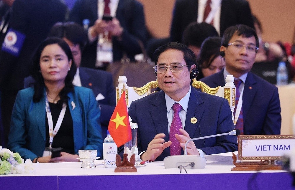 Chiều 12/11/2022, tại thủ đô Phnom Penh, Campuchia, Thủ tướng Phạm Minh Chính dự Hội nghị Cấp cao kỷ niệm ASEAN-Canada. (Nguồn: TTXVN)