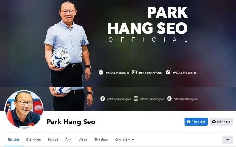 HLV Park Hang Seo tạo tài khoản, tham gia Facebook HLV Park Hang Seo tạo tài khoản, tham gia Facebook
