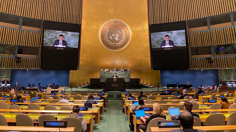 Đại sứ Đặng Hoàng Giang, Trưởng Phái đoàn thường trực Việt Nam tại LHQ phát biểu tại phiên họp.