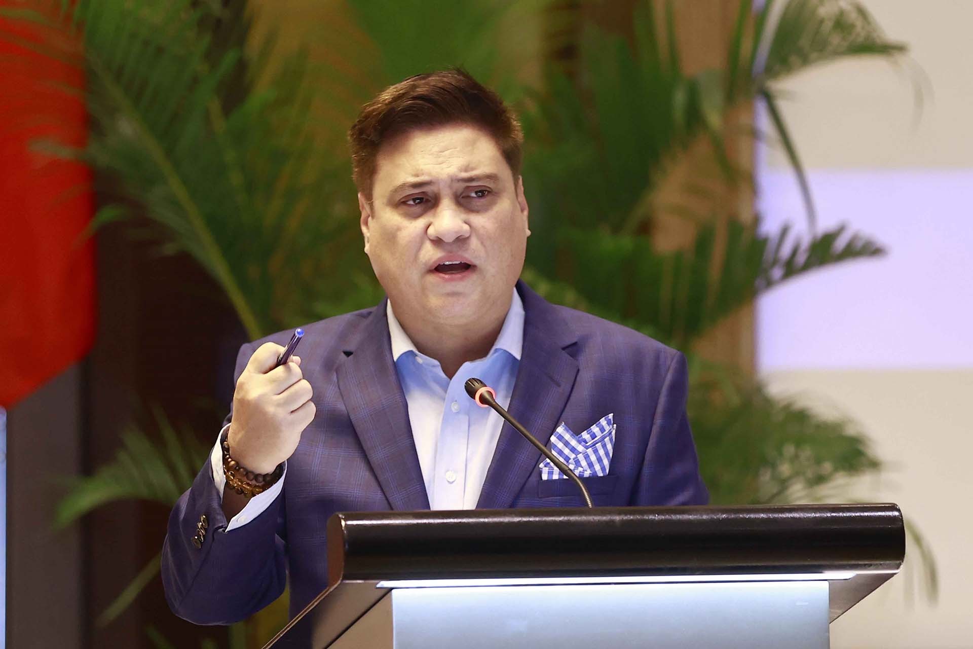 Chủ tịch Thượng viện Philippines Juan Miguel F. Zubiri phát biểu. (Nguồn: TTXVN) Chủ tịch Thượng viện Philippines Juan Miguel F. Zubiri phát biểu. (Nguồn: TTXVN)