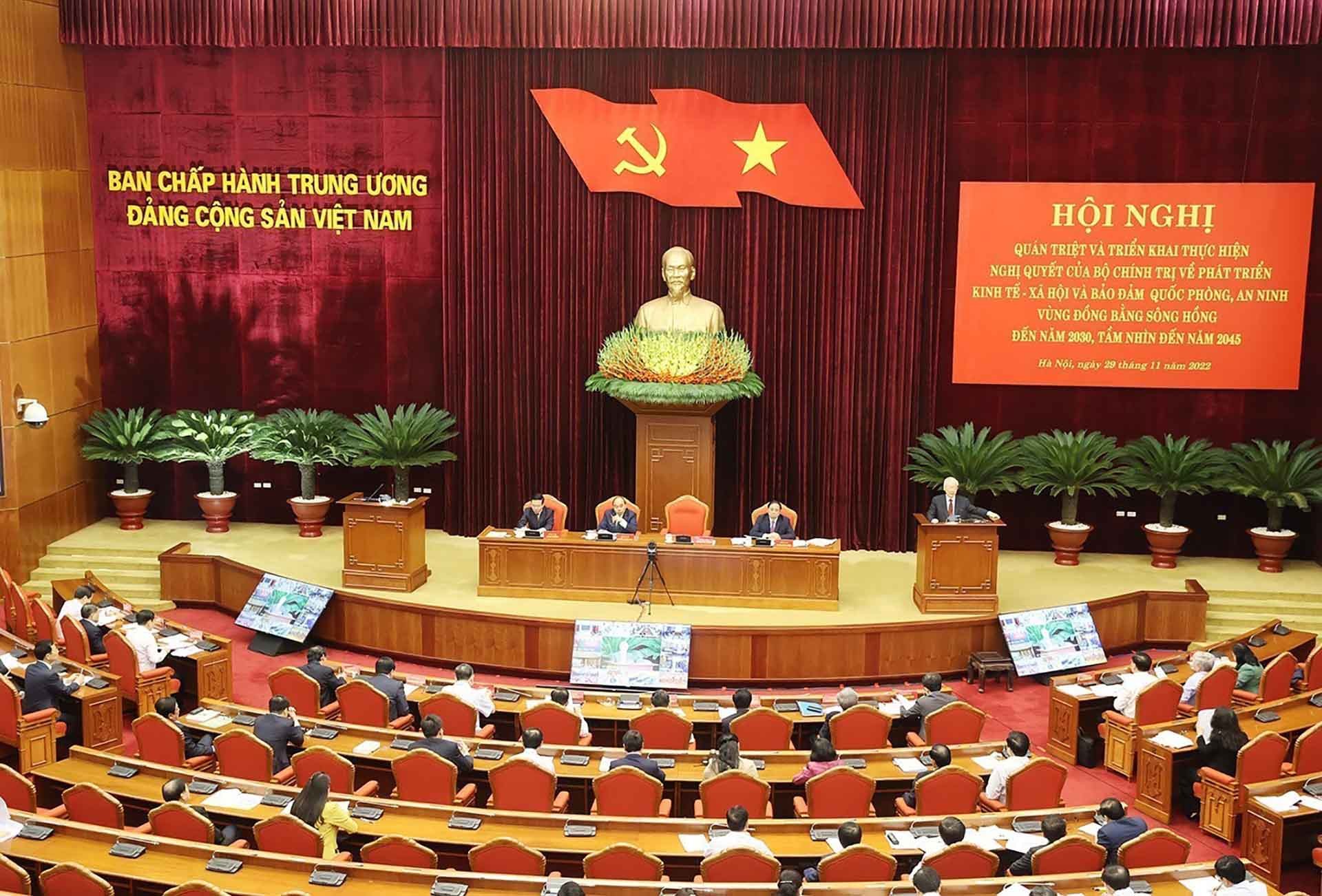 Hội nghị toàn quốc quán triệt, triển khai thực hiện Nghị quyết số 30-NQ/TW của Bộ Chính trị khóa XIII về phương hướng phát triển kinh tế-xã hội, bảo đảm quốc phòng, an ninh ở vùng Đồng bằng sông Hồng 