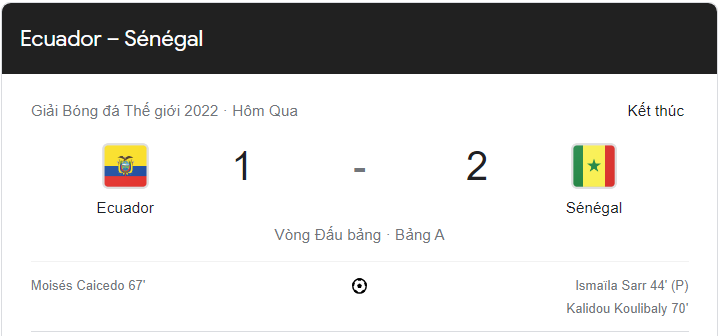 Link xem trực tiếp Ecuador vs Senegal (22h00 ngày 29/11) bảng A World Cup 2022 - trực tiếp VTV5