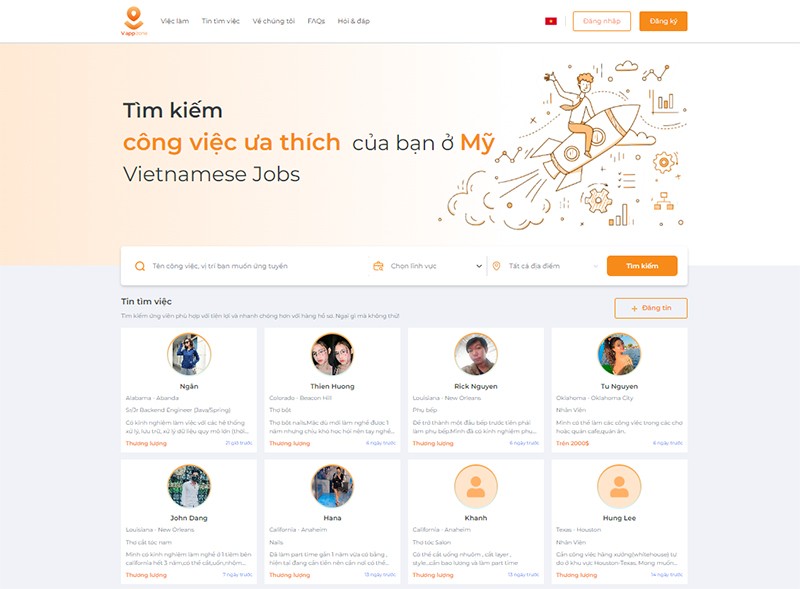 VappZone: App tìm việc làm tại Mỹ mọi lúc mọi nơi