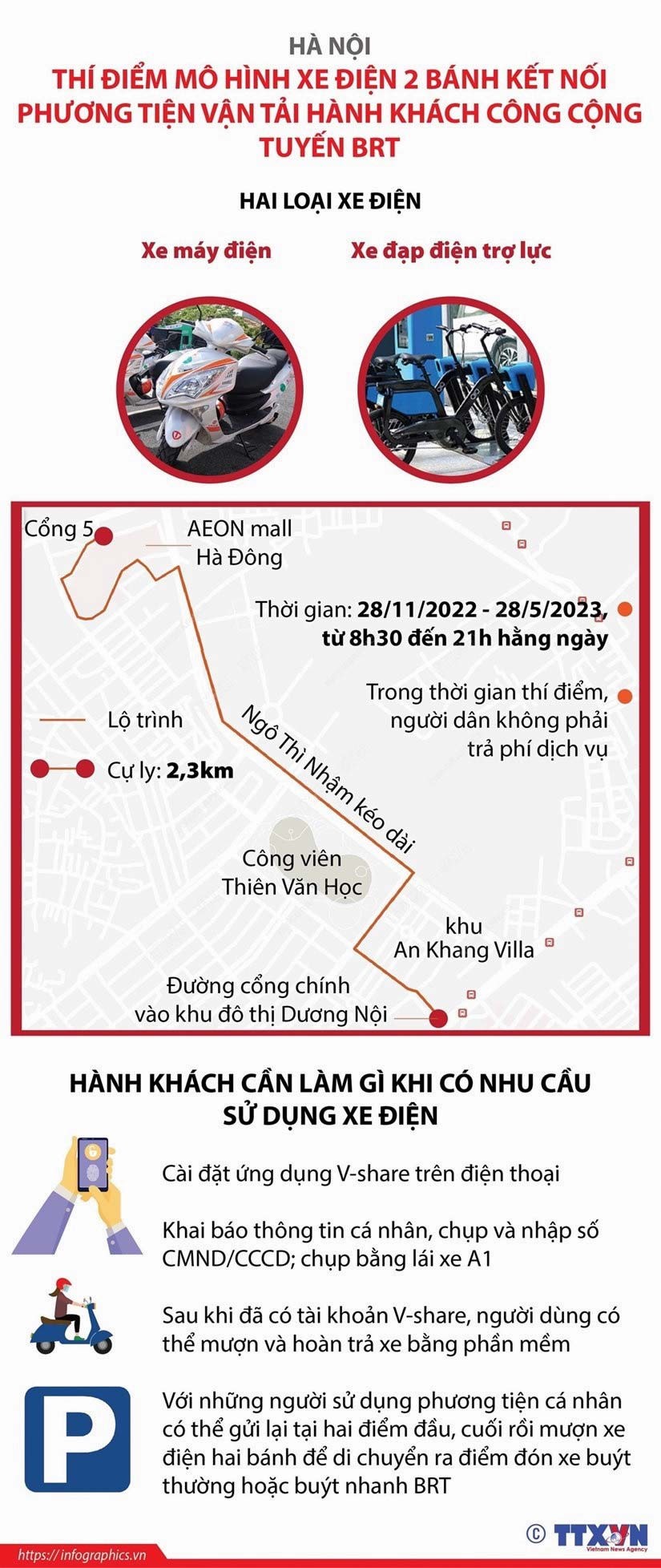 Hà Nội thí điểm mô hình 'mượn' xe điện 2 bánh để kết nối xe buýt tuyến BRT