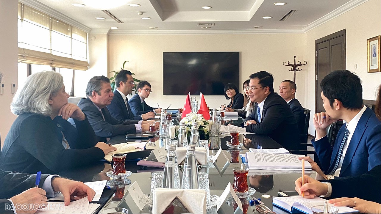 Thứ trưởng Ngoại giao Phạm Quang Hiệu đồng chủ trì Tham vấn chính trị cấp Thứ trưởng Ngoại giao Việt Nam - Thổ Nhĩ Kỳ lần thứ 4 với Thứ trưởng Bộ Ngoại giao Thổ Nhĩ Kỳ Sedat Onal.