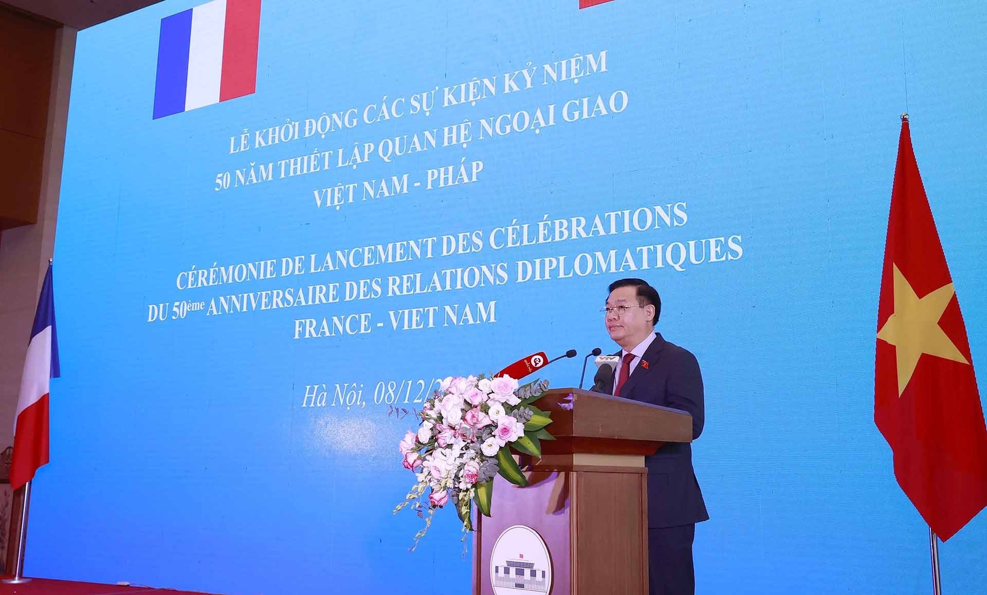 Chủ tịch Quốc hội Vương Đình Huệ phát biểu. (Nguồn: TTXVN)