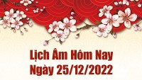 Lịch âm 25/12, xem lịch âm hôm nay Chủ Nhật ngày 25/12/2022 là ngày tốt hay xấu? Lịch vạn niên 25/12/2022