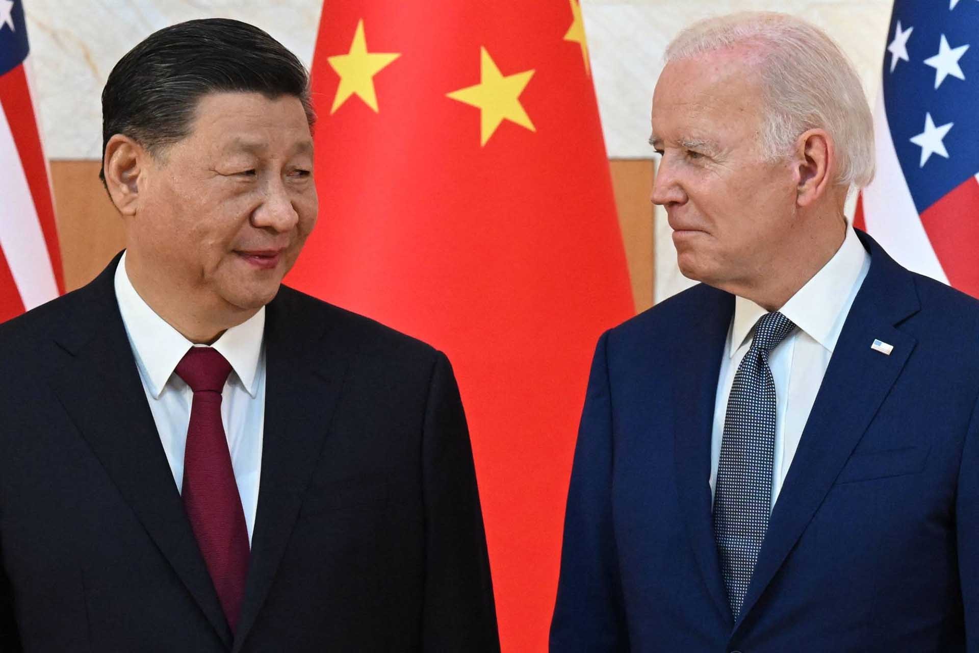 Tổng thống Mỹ Joe Biden và Chủ tịch Trung Quốc Tập Cận Bình trong cuộc gặp gỡ bên lề Hội nghị thượng đỉnh G20 tại Bali, Indonesia, tháng 11  vừa qua. (Nguồn: AFP)