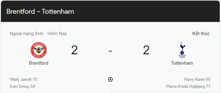 Link xem trực tiếp Brentford vs Tottenham (19h30 ngày 26/12) vòng 17 Ngoại hạng Anh