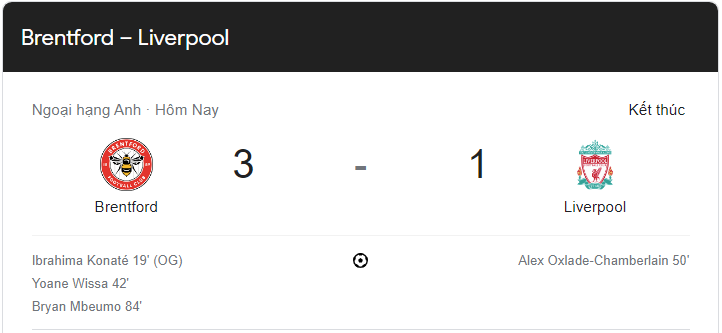 Link xem trực tiếp Brentford vs Liverpool (00h30 ngày 3/1) vòng 18 Ngoại hạng Anh 2022