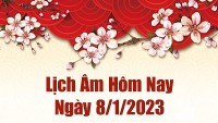 Lịch âm 8/1, xem âm lịch hôm nay Chủ Nhật ngày 8/1/2023 là ngày tốt hay xấu? Lịch vạn niên ngày 8 tháng 1