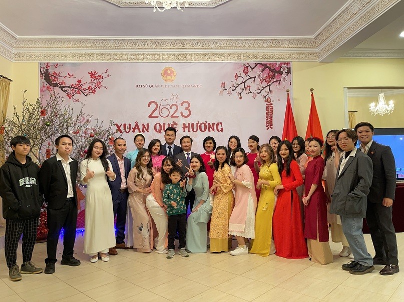 Ấm áp Tết cộng đồng mừng Xuân Quý Mão 2023 tại Morocco. (Nguồn: ĐSQ VN tại Morocco)