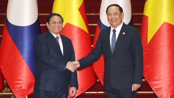 Thủ tướng Chính phủ Phạm Minh Chính hội đàm với Thủ tướng Lào Sonexay Siphandone