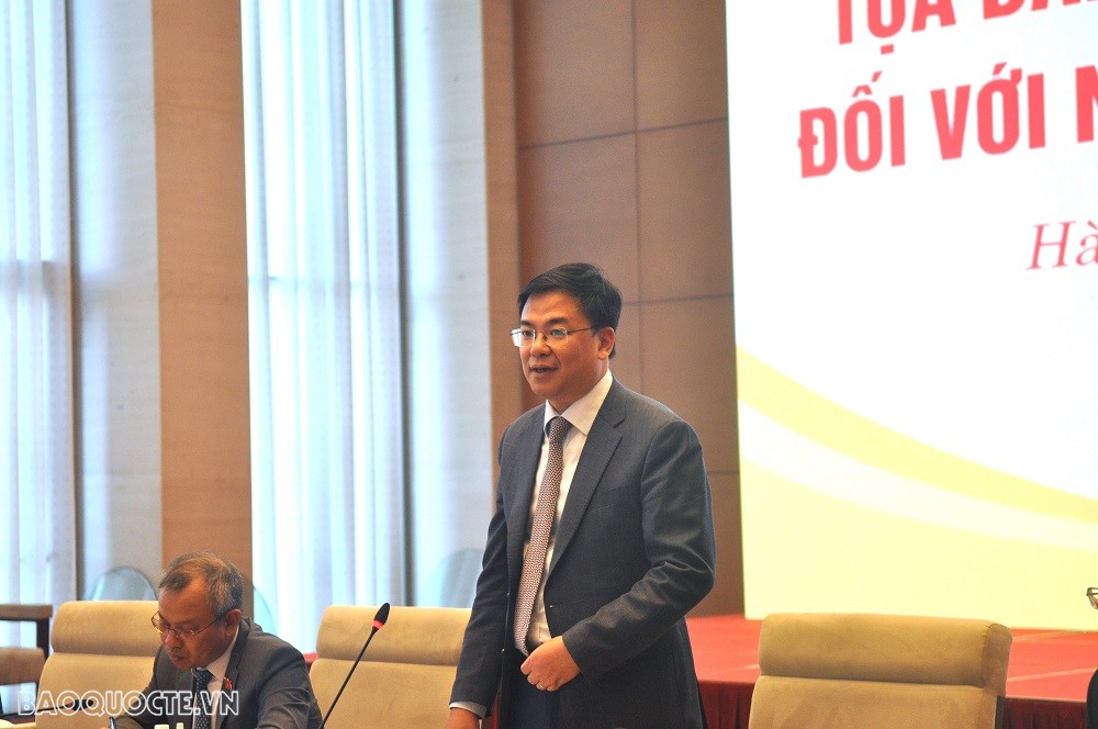 (01.13) Thứ trưởng Ngoại giao Phạm Quang Hiệu phát biểu tại Tọa đàm. (Ảnh: Minh Quân) (01.13) Thứ trưởng Ngoại giao Phạm Quang Hiệu phát biểu tại Tọa đàm. (Ảnh: Minh Quân)