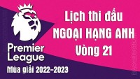 Lịch thi đấu Ngoại hạng Anh mùa giải 2022-2023: Lịch thi đấu Ngoại hạng Anh vòng 21 - Arsenal vs MU