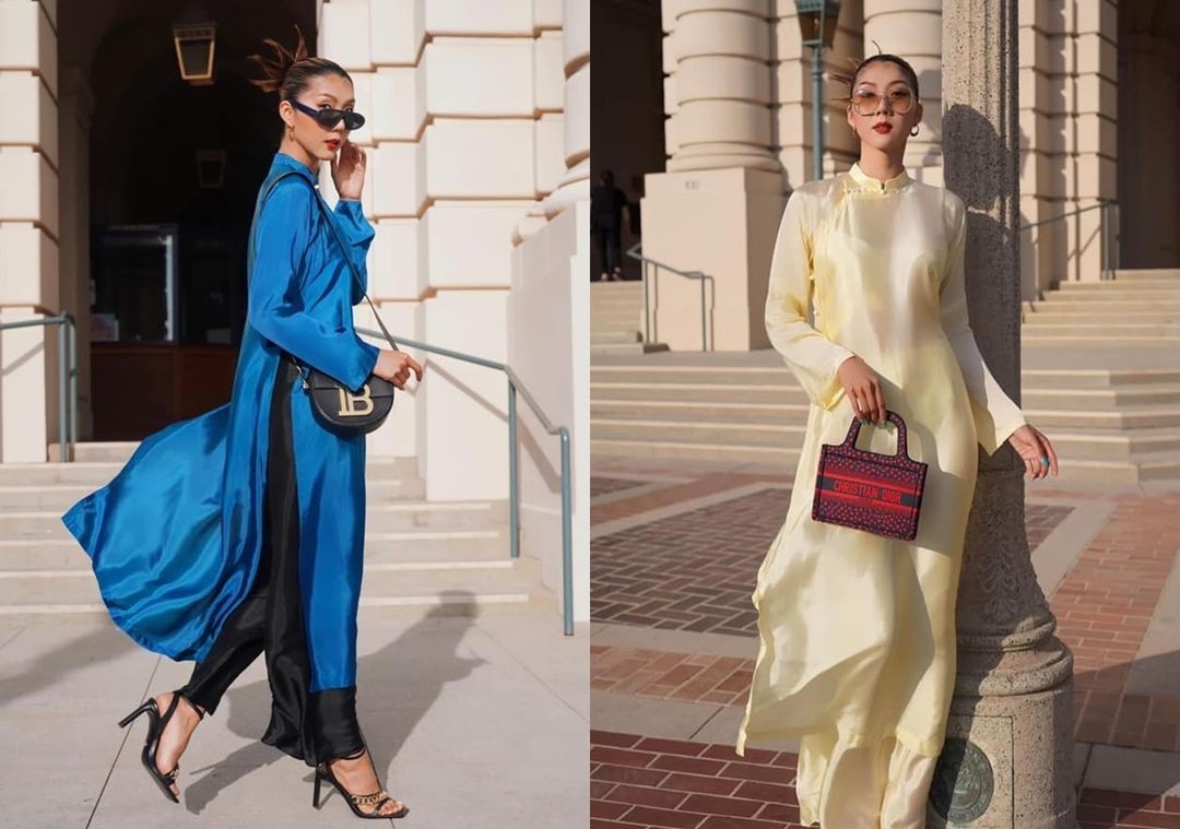 Sao Việt diện áo dài Tết