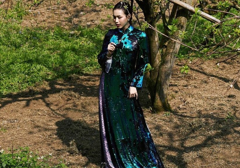 Sao Việt diện áo dài Tết