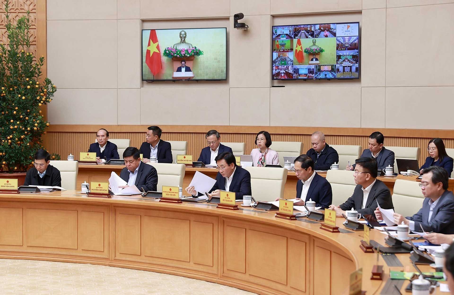 Thành viên và đại diện các cơ quan thuộc Chính phủ tham dự phiên họp. (Nguồn: TTXVN)