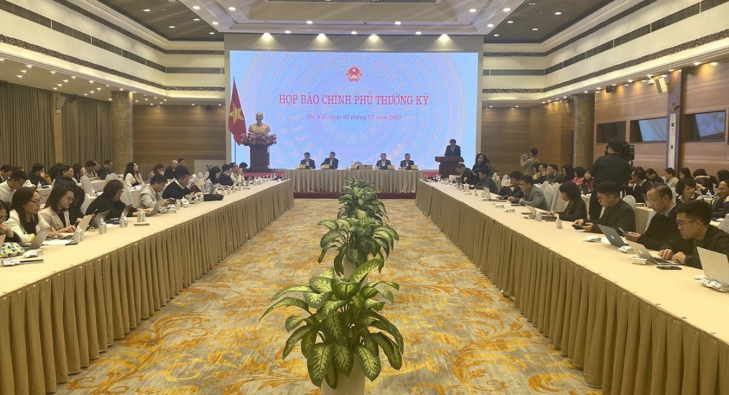 Họp báo Chính phủ thường kỳ tháng 1/2023. (Ảnh: Gia Thành) Họp báo Chính phủ thường kỳ tháng 1/2023. (Ảnh: Gia Thành)
