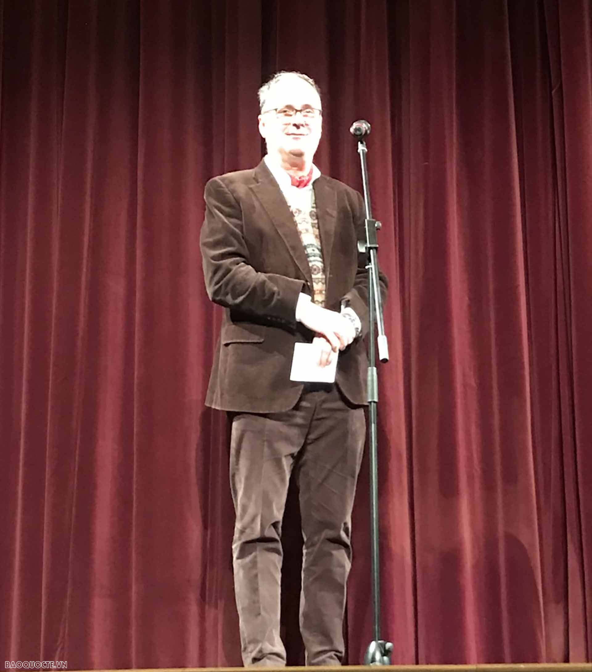 Ông Káel Csaba, Ủy viên Chính phủ phụ trách phát triển công nghiệp điện ảnh quốc gia Hungary phát biểu.