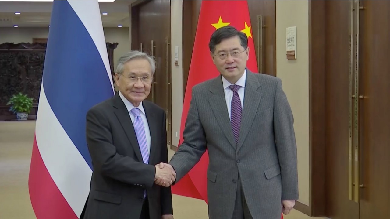 Ngày 13/2, Bộ trưởng Ngoại giao Trung Quốc Tần Cương đã hội đàm với Phó Thủ tướng kiêm Ngoại trưởng Thái Lan Don Pramudwinai đang có chuyến thăm Trung Quốc. (Nguồn: CGTN)
