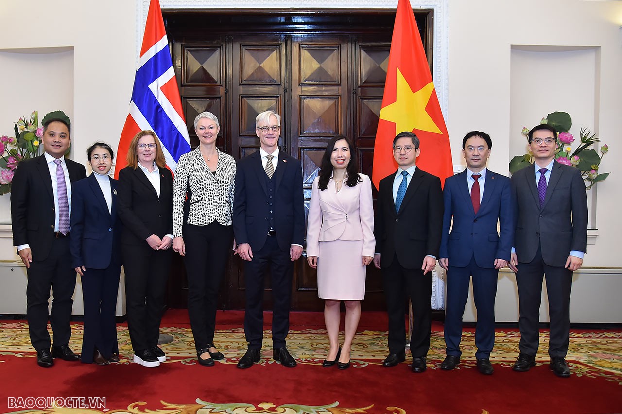 Ngày 1/3/2023, Thứ trưởng Ngoại giao Lê Thị Thu Hằng tham vấn chính trị cấp Thứ trưởng Việt Nam-Na Uy. (Ảnh: Anh Sơn)