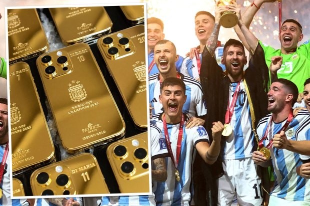 Lionel Messi đặt riêng iPhone mạ vàng tặng đồng đội và thành viên tuyển Argentina Lionel Messi đặt riêng iPhone mạ vàng tặng đồng đội và thành viên tuyển Argentina
