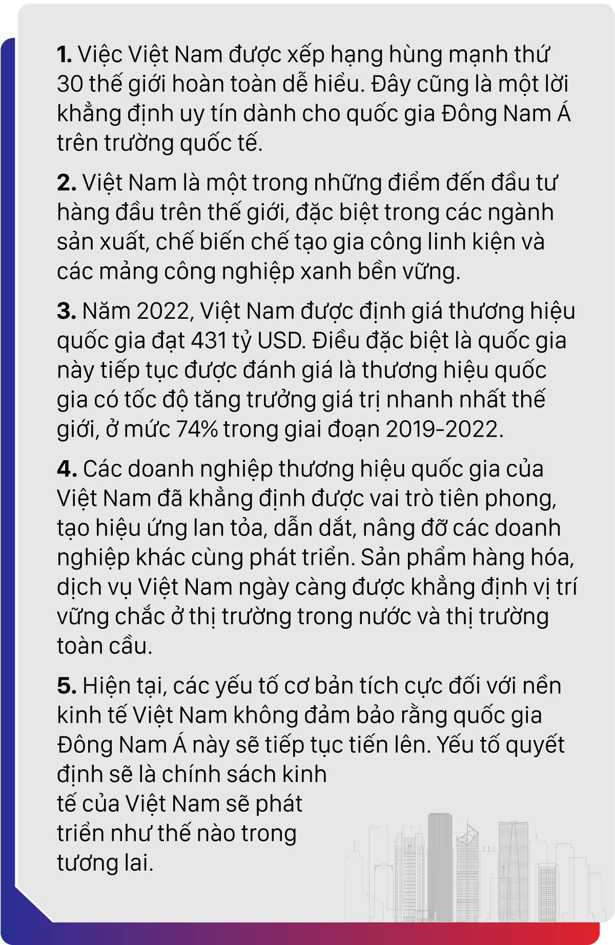 Việt Nam là quốc gia hùng mạnh thứ 30 thế giới, tại sao không?
