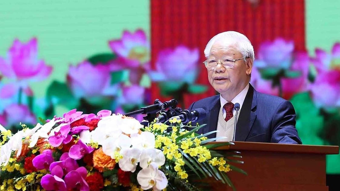 phat bieu cua tong bi thu nguyen phu trong tai le ky niem 75 nam cong an nhan dan hoc tap thuc hien sau dieu bac ho day