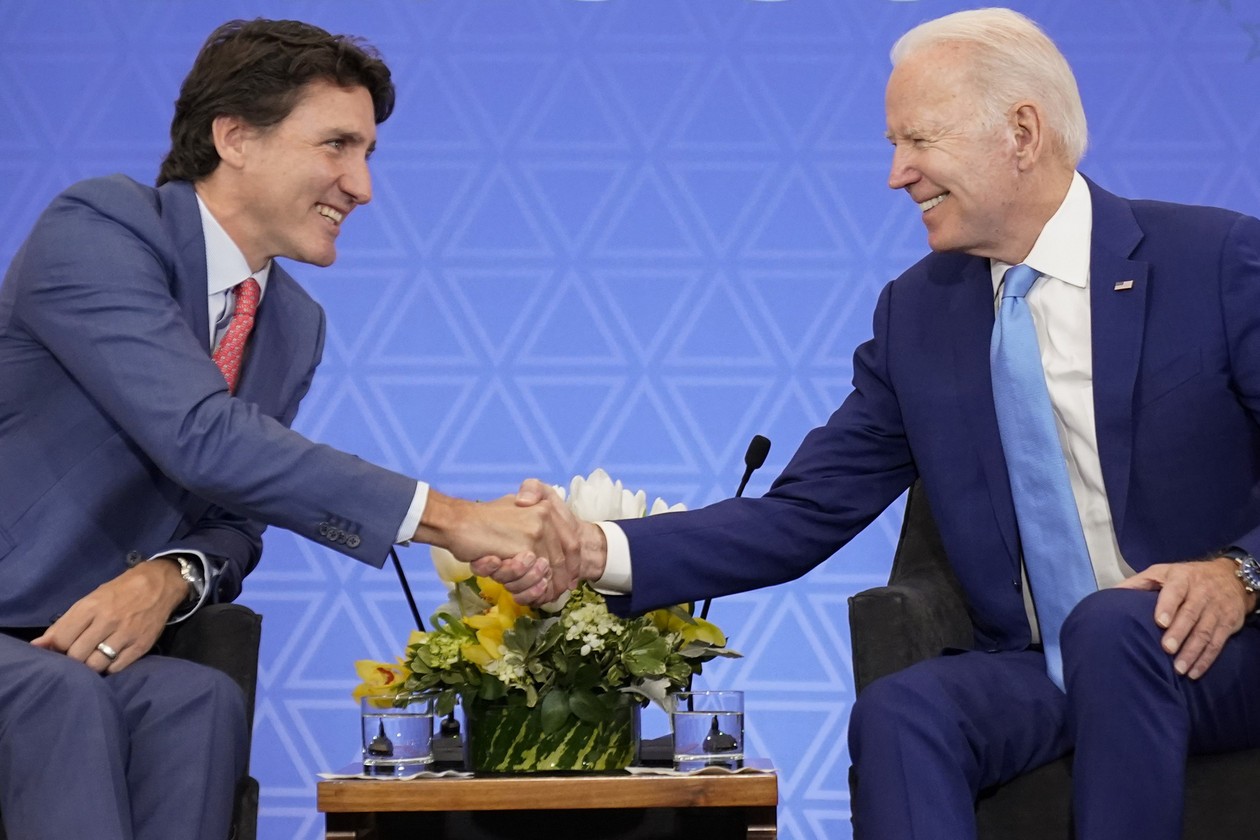 Tổng thống Mỹ Joe Biden và Thủ tướng Canada Justin Trudeau tại Mexico ngày 10/1/2023. (Nguồn: Canadian Press) Tổng thống Mỹ Joe Biden và Thủ tướng Canada Justin Trudeau tại Mexico ngày 10/1/2023. (Nguồn: Canadian Press)