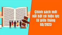 Điểm danh những chính sách mới nổi bật có hiệu lực từ giữa tháng 3/2023