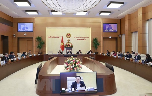 Toàn cảnh phiên  Ủy ban Thường vụ Quốc hội cho ý kiến về việc giải trình, tiếp thu, chỉnh lý dự án Luật Hợp tác xã (sửa đổi). (Nguồn: TTXVN)