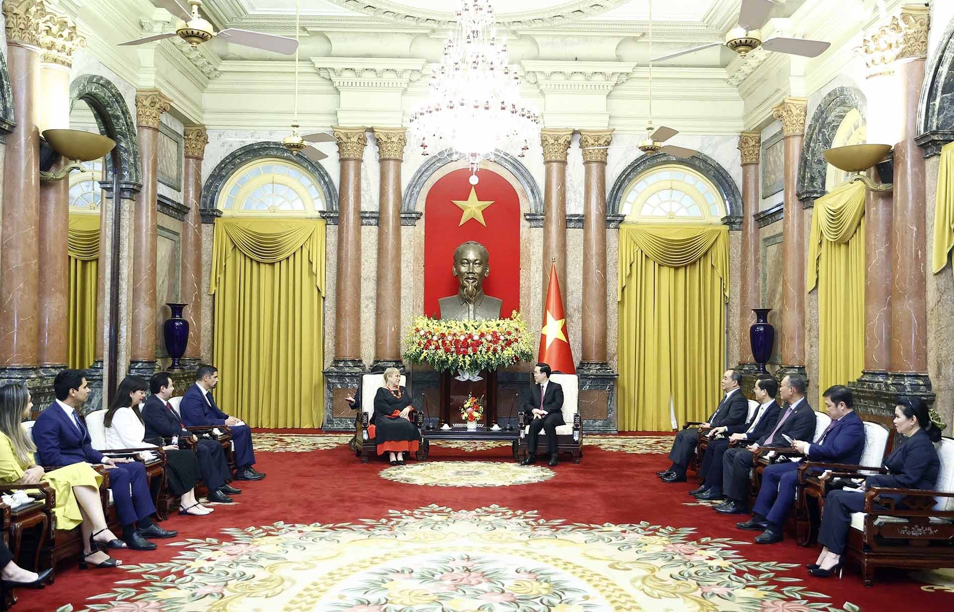 Chủ tịch nước Võ Văn Thưởng tiếp nguyên Tổng thống Chile Michelle Bachelet Chủ tịch nước Võ Văn Thưởng tiếp nguyên Tổng thống Chile Michelle Bachelet