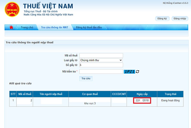 Hướng dẫn tra cứu ngày cấp mã số thuế cá nhân mới nhất