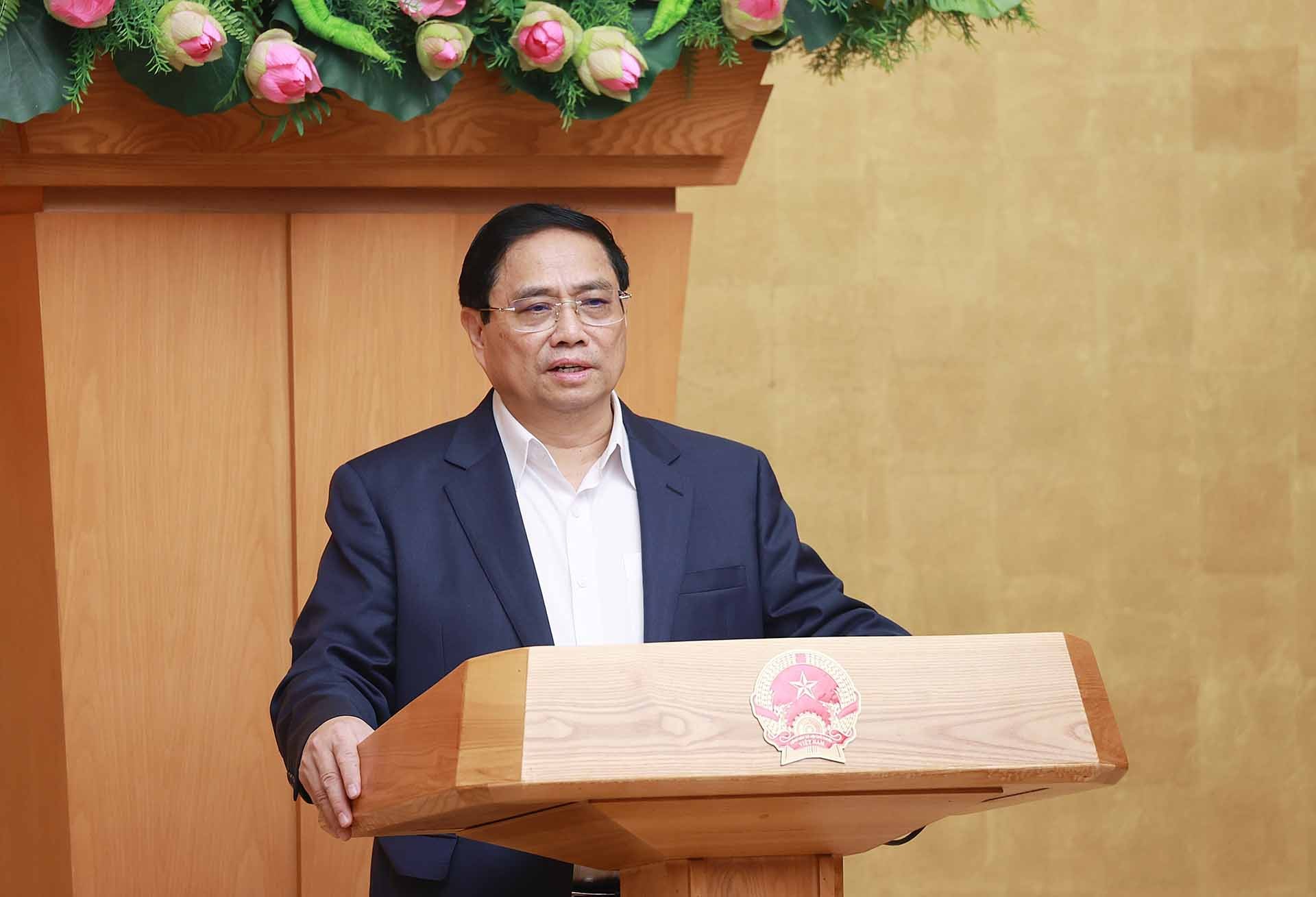 Thủ tướng Phạm Minh Chính phát biểu. (Nguồn: TTXVN)