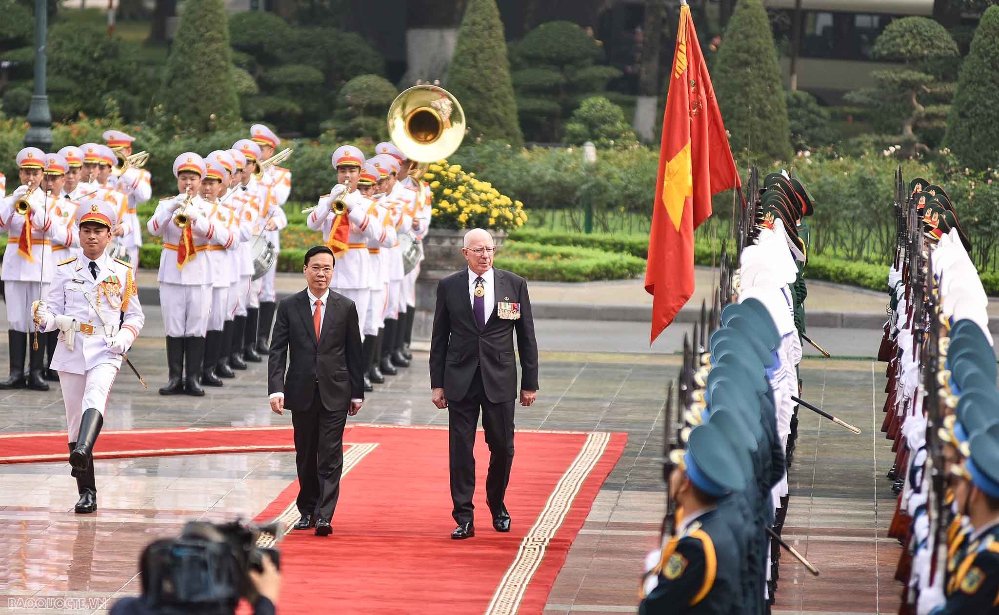 Chủ tịch nước Võ Văn Thưởng chủ trì lễ đón chính thức Toàn quyền Australia David Hurley